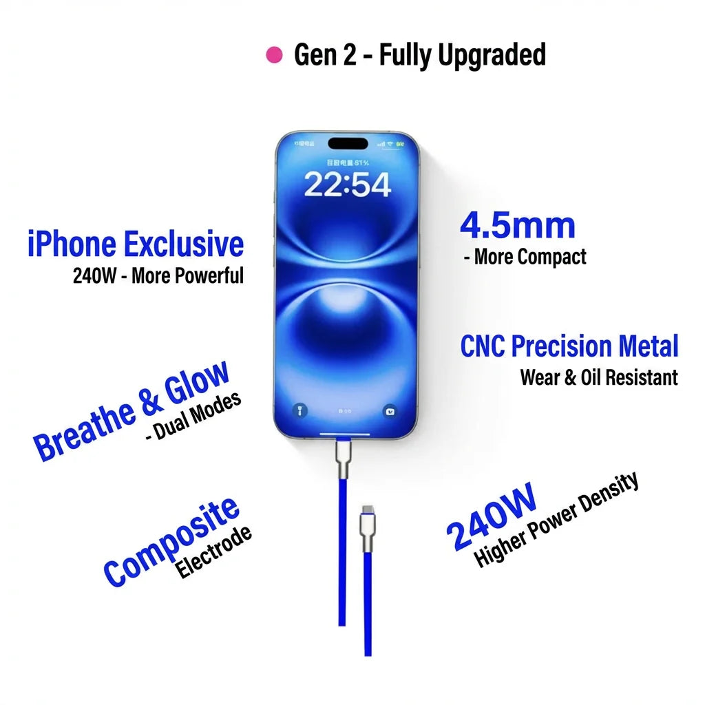 240W USB-C Cable Detail Infographic