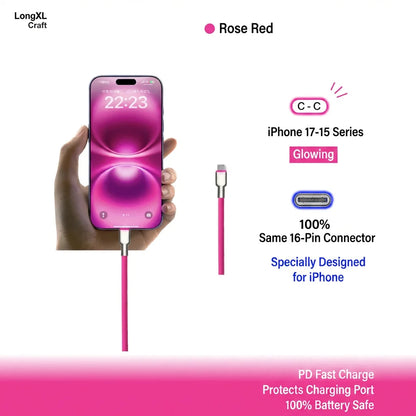 240W USB-C Cable - Rose Red Color Card